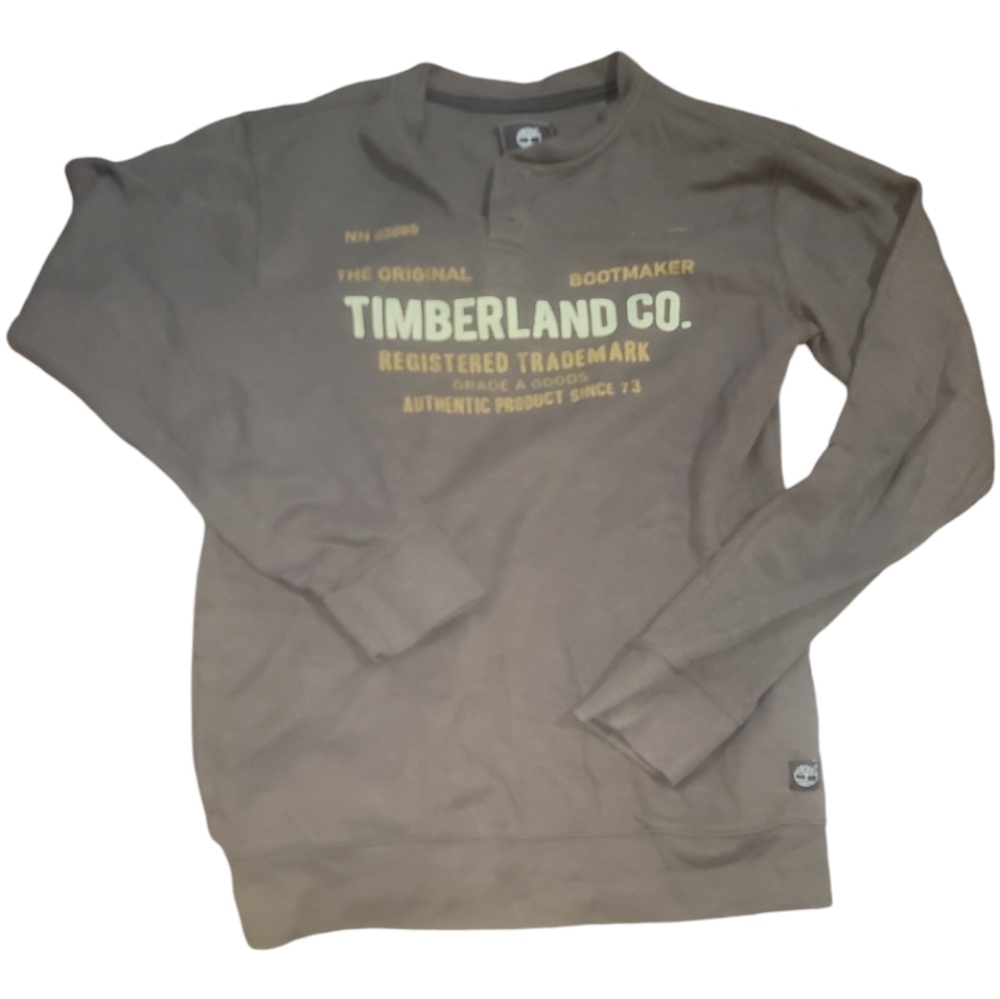 Vintage Timberland waffle knit Henley long sleeve light brown tan xl shirt w poc